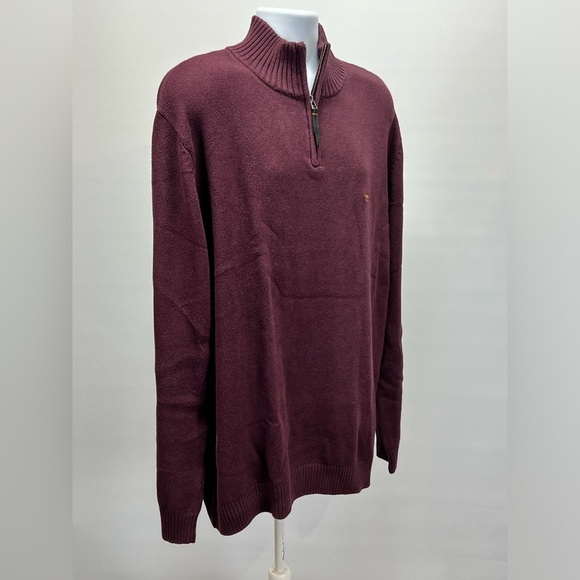 RODD & GUNN Men’s Deep cranberry 1/4 zip pullover sweater size 3XL. - Picture 8 of 14